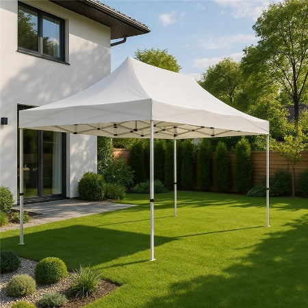 Gazebo pieghevole 3x4,5 metri antipioggia bianco Verdelook Gazebo pieghevole 3x4,5 metri antipioggia bianco Verdelook